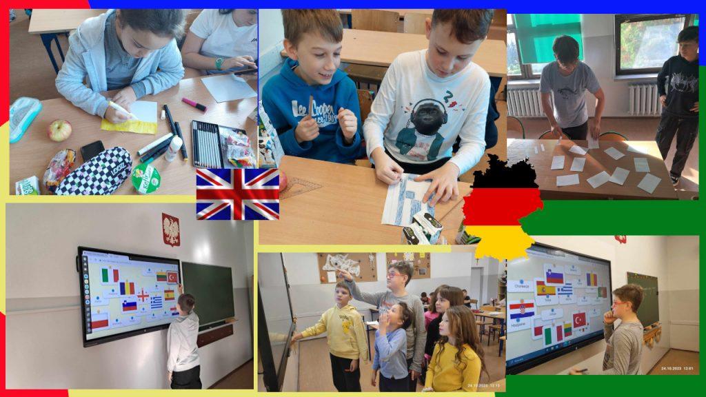 Uczniowie naszej szkoły realizujący projekt "Languages open doors to new worlds"