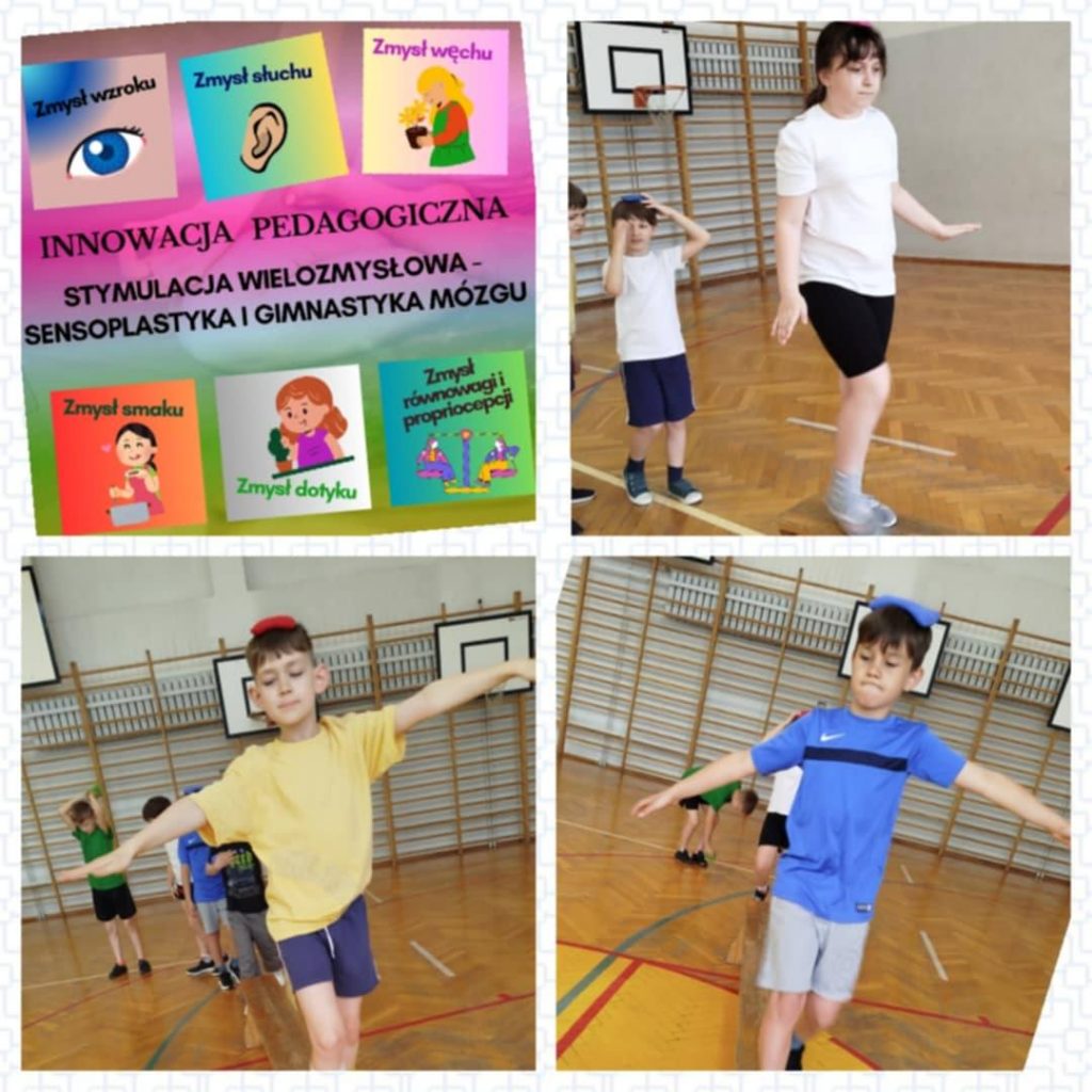 Uczniowie na sali gimnastycznej