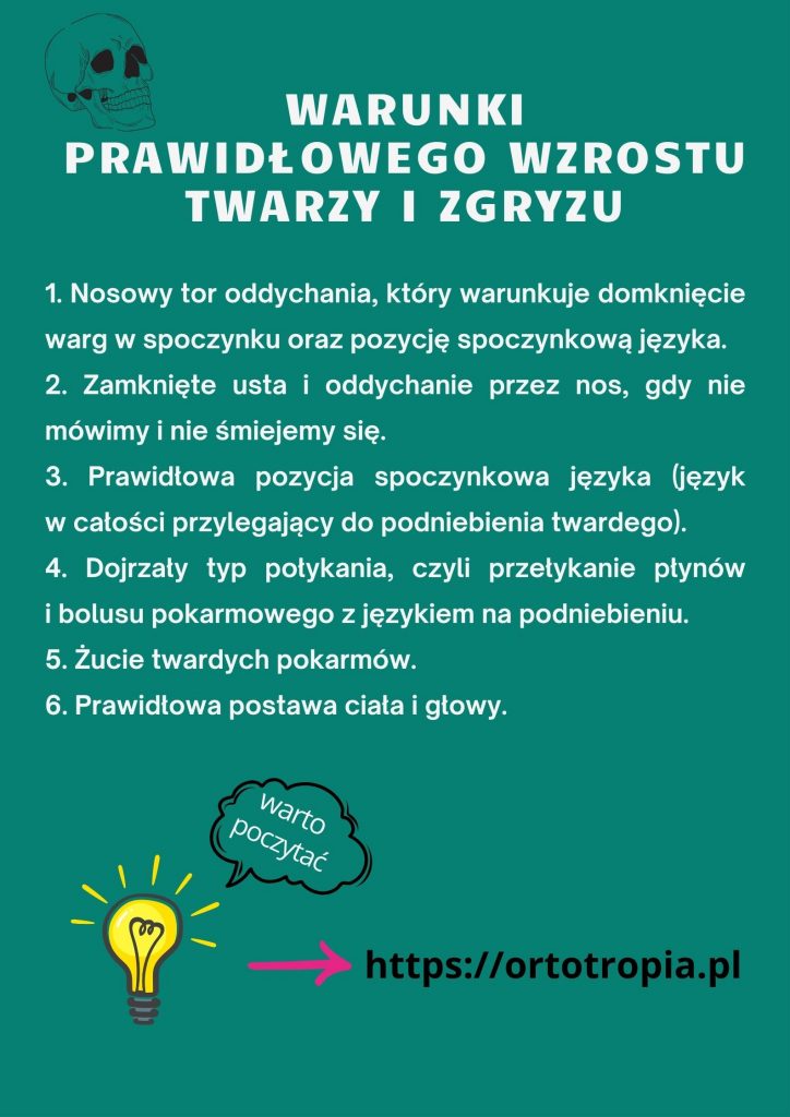 Warunki prawidłowego wzrostu twarzy i zgryzu